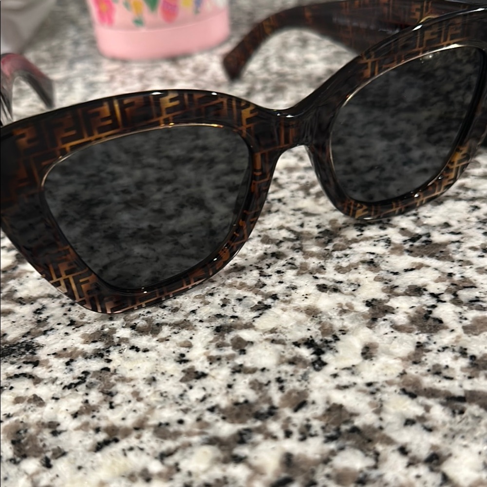 Fendi Brown & Black Havana Sunglasses, “Modern Cat Eye” - Picture 6 of 7